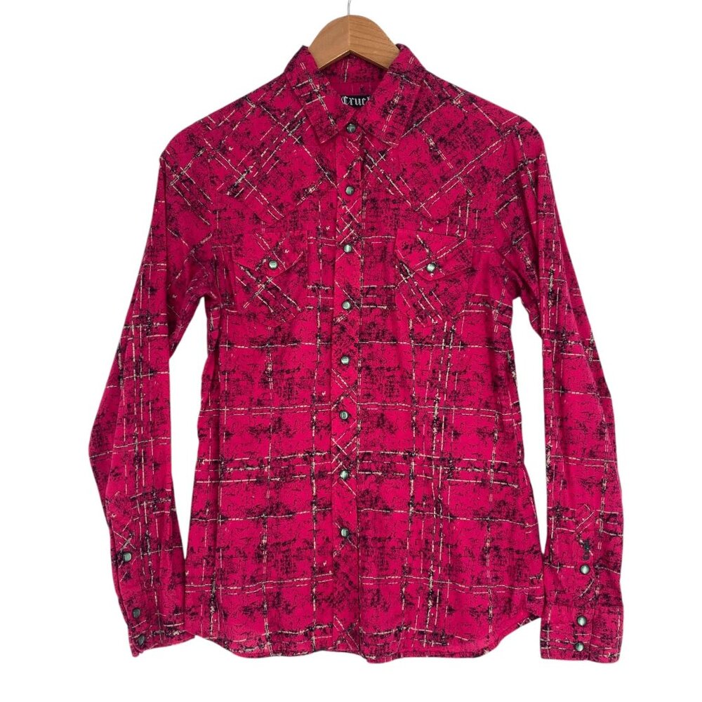 Cruel Women S Hot Pink Plaid Pearl Snap Shirt Embroidered Long Sleeve Rodeo Show